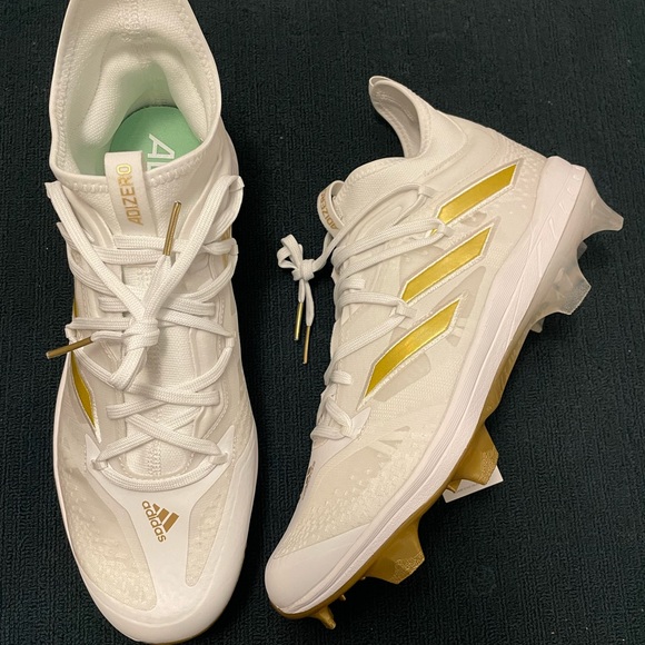 Adidas Adizero LightLock AfterBurner White/Gold Molded Baseball